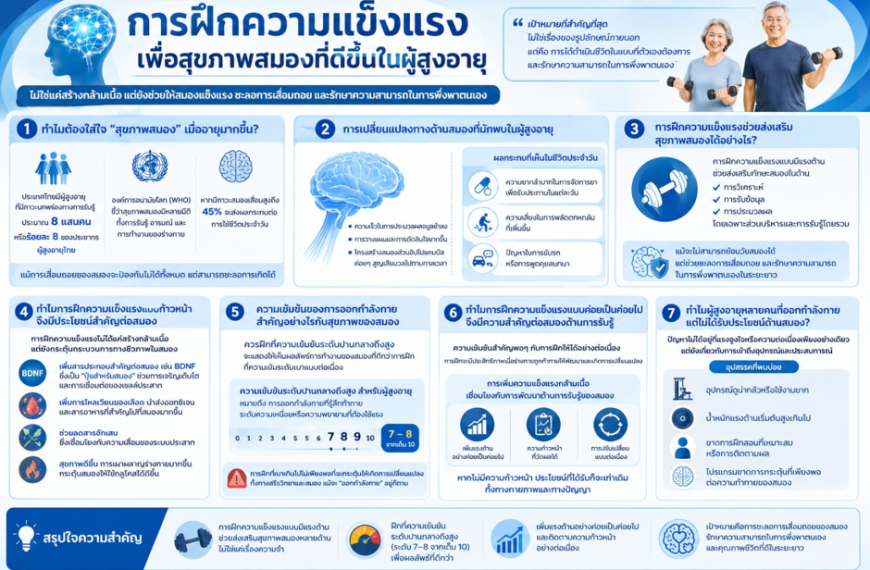 การฝึกความแข็งแรงของกล้ามเนื้อช่วยพัฒนาสุขภาพของสมองเมื่อเราอายุมากขึ้นได้หรือไม่ ?